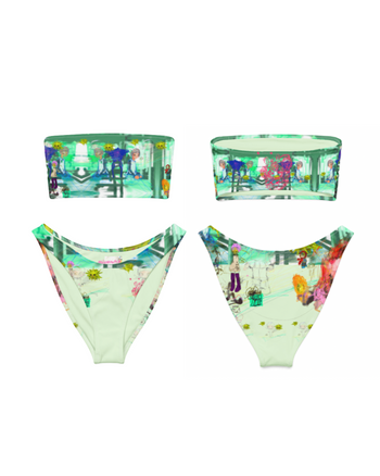 03 Mint Bandeau Bikini Set