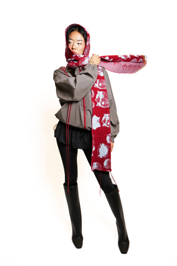 Hooded Scarf in Red